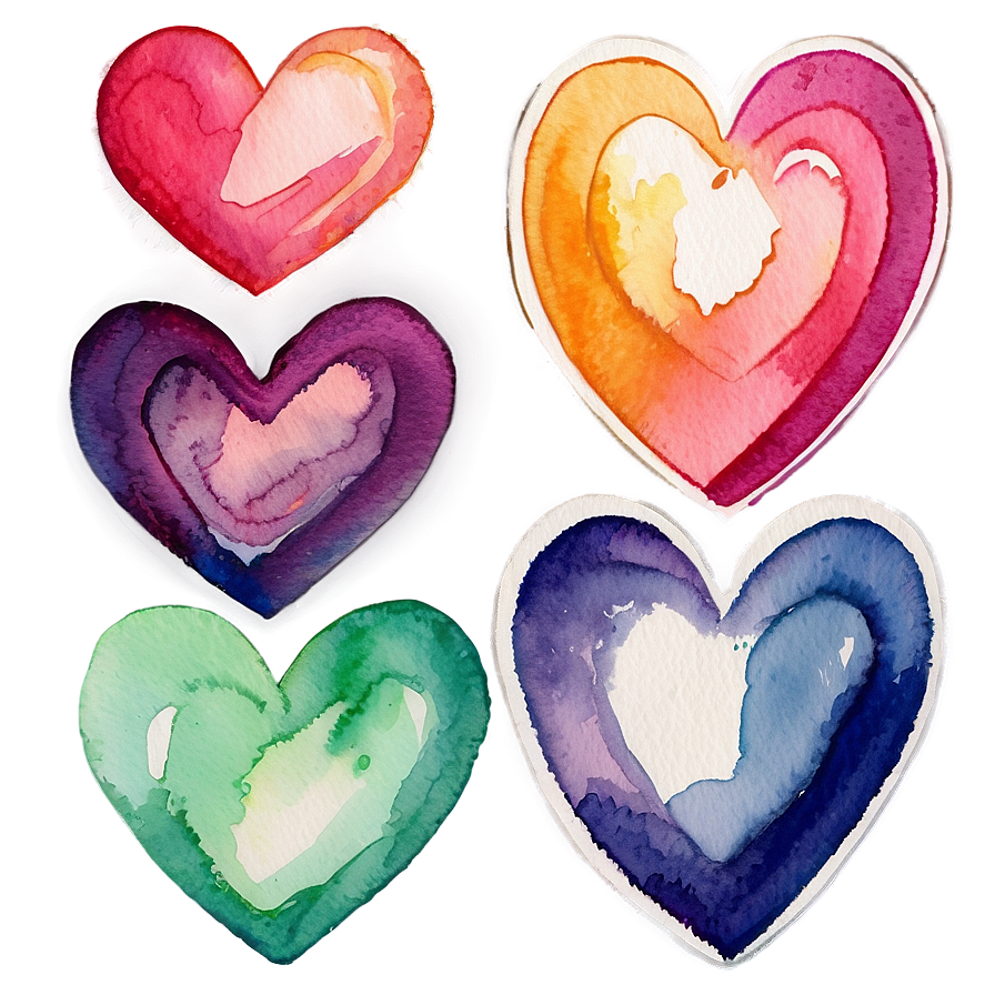 Watercolor Heart Clipart Png 05252024 PNG