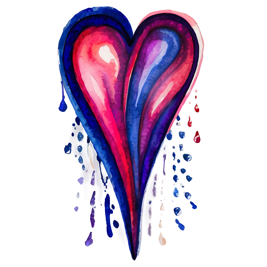 Watercolor Heart Clipart Png 06132024 PNG