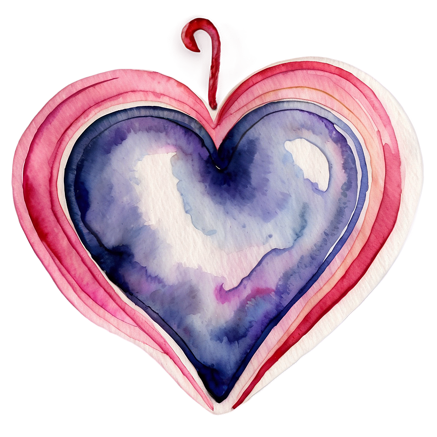 Watercolor Heart Clipart Png 06132024 PNG