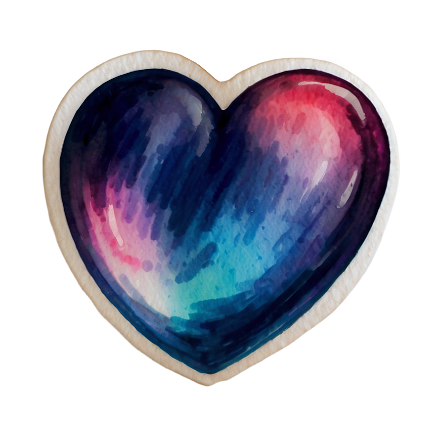 Watercolor Heart Emoji Png Image 05042024 PNG