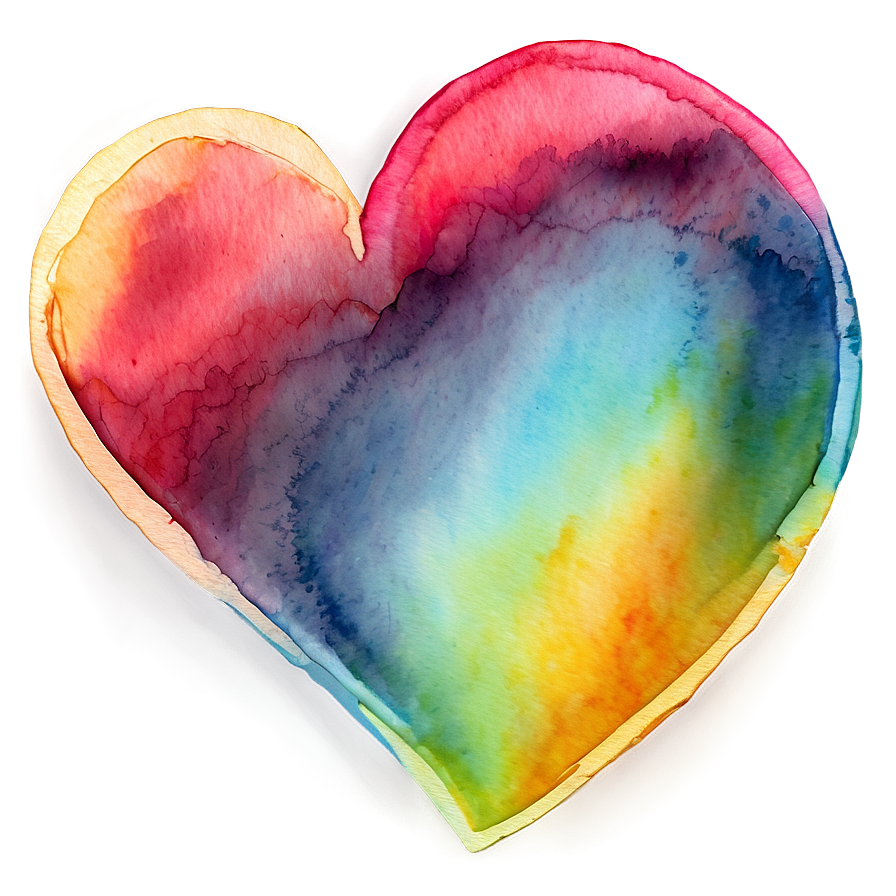 Watercolor Heart Emoji Png Image 05042024 PNG