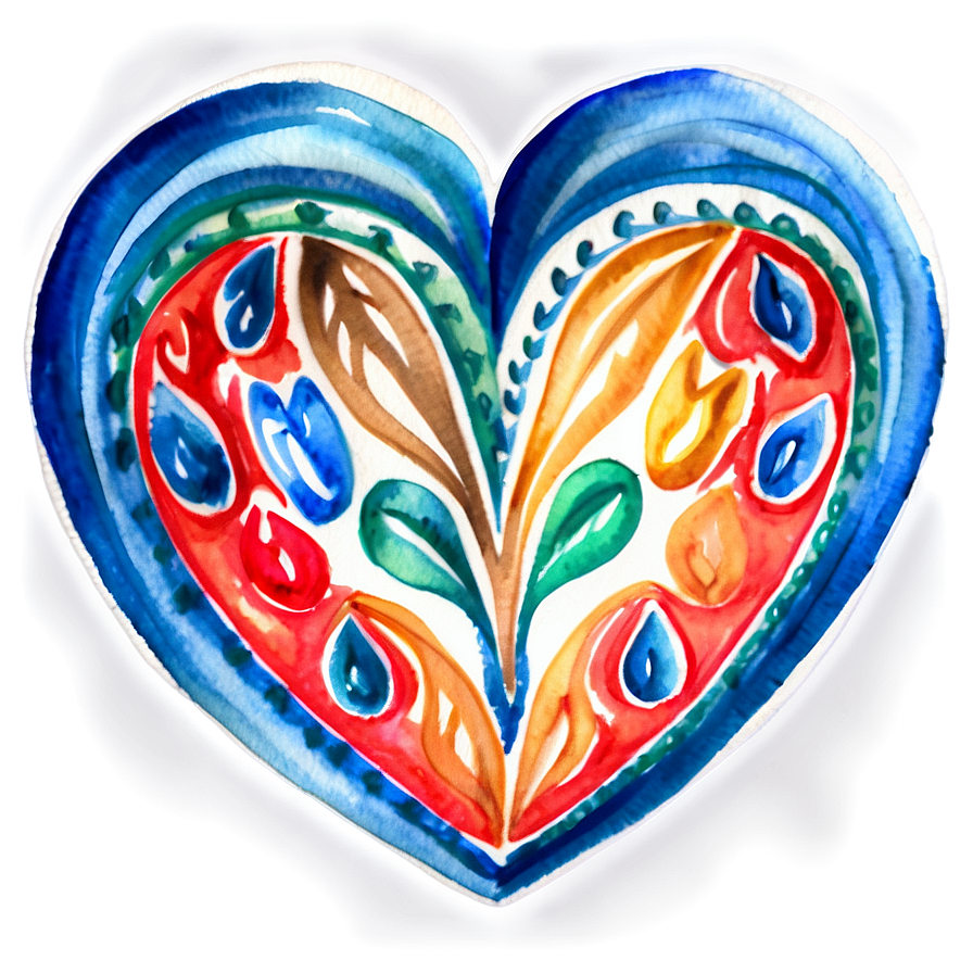 Watercolor Heart Painting Png A PNG