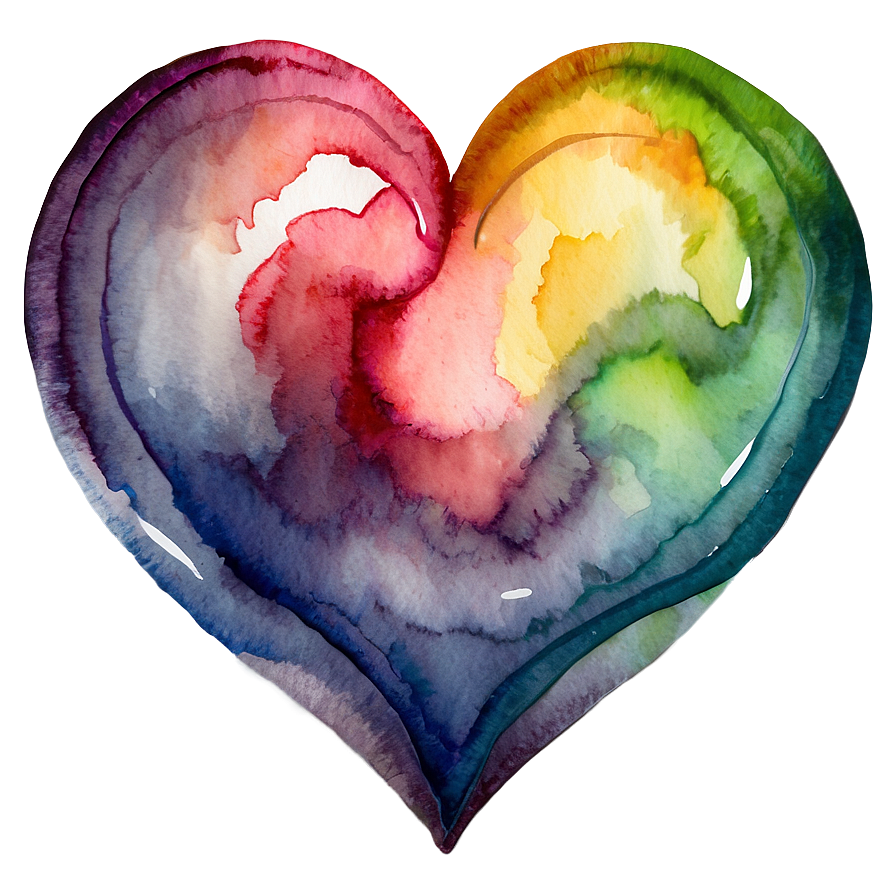 Watercolor Heart Painting Png Bpb PNG