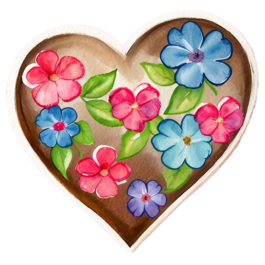 Watercolor Heart Painting Png C PNG