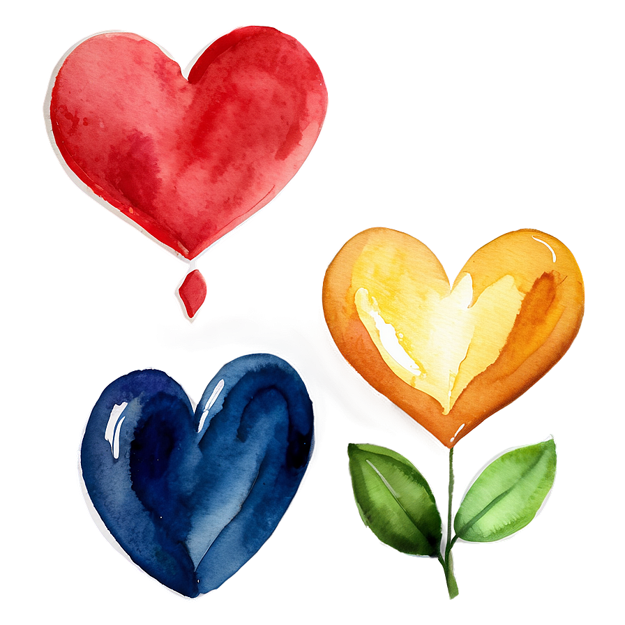 Watercolor Heart Painting Png Cbw PNG