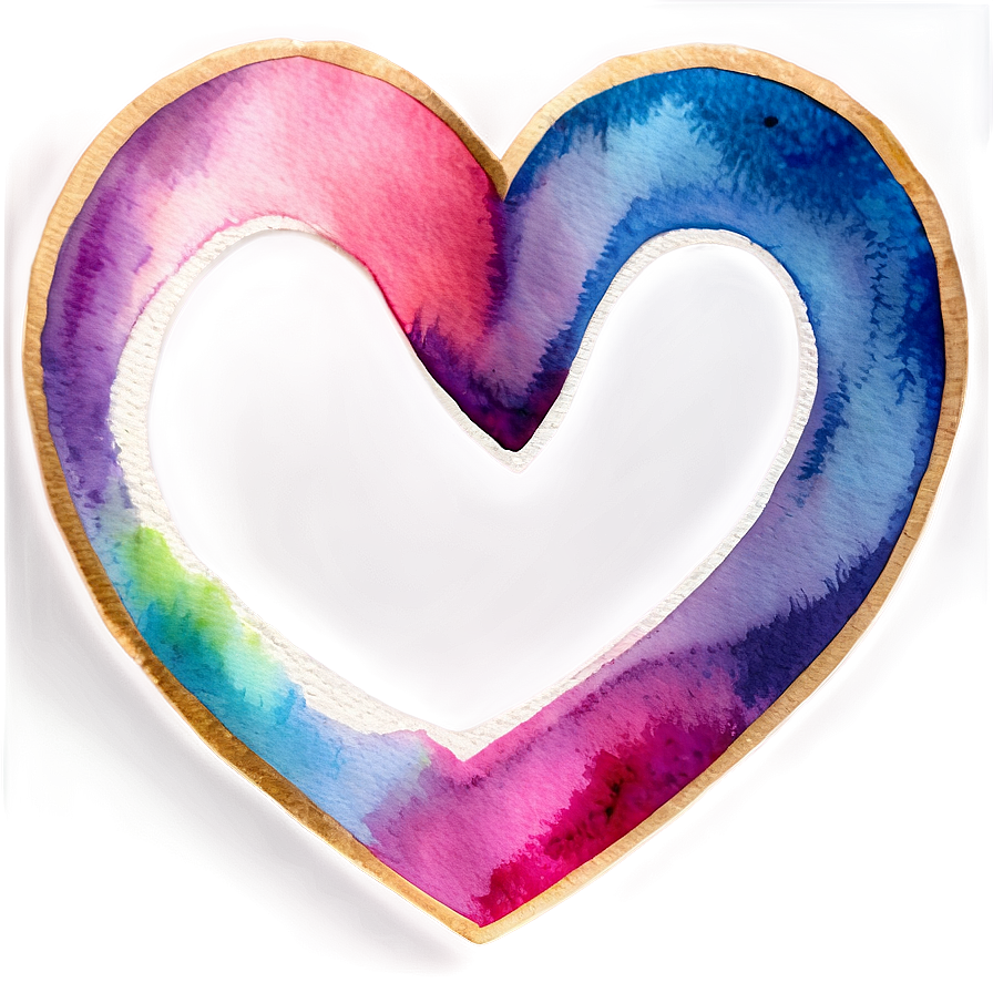 Watercolor Heart Painting Png D PNG