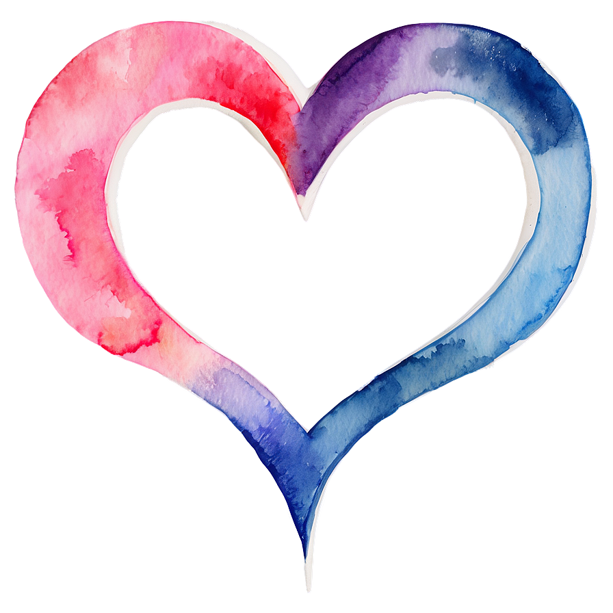 Watercolor Heart Painting Png Dis54 PNG