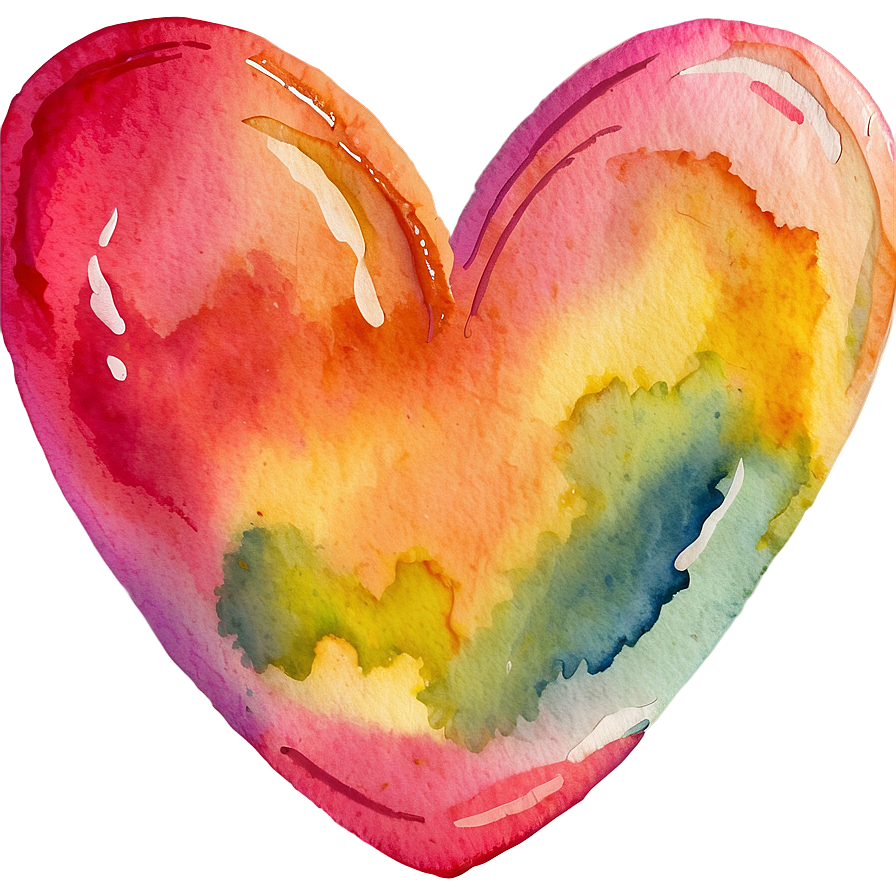 Watercolor Heart Transparent Png Fkc PNG