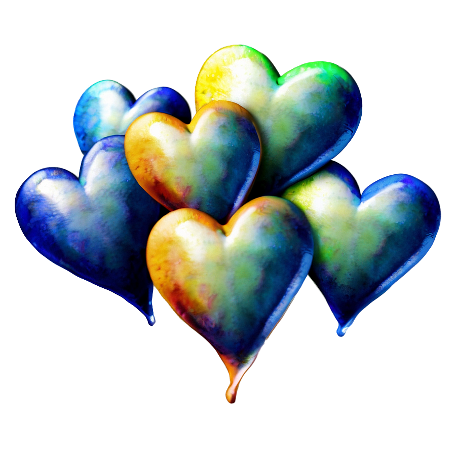 Watercolor Hearts Png Yaw76 PNG