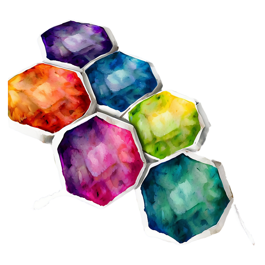 Watercolor Hexagon Pattern Png Xnq32 PNG