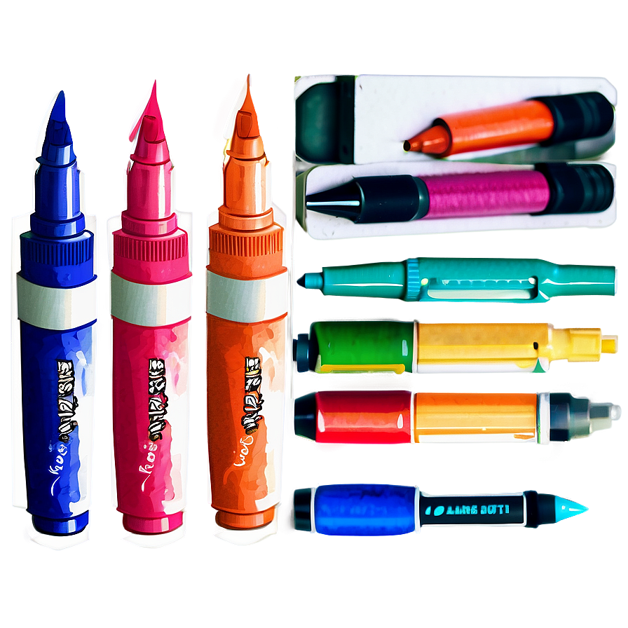 Watercolor Markers Collection Png Fkg PNG