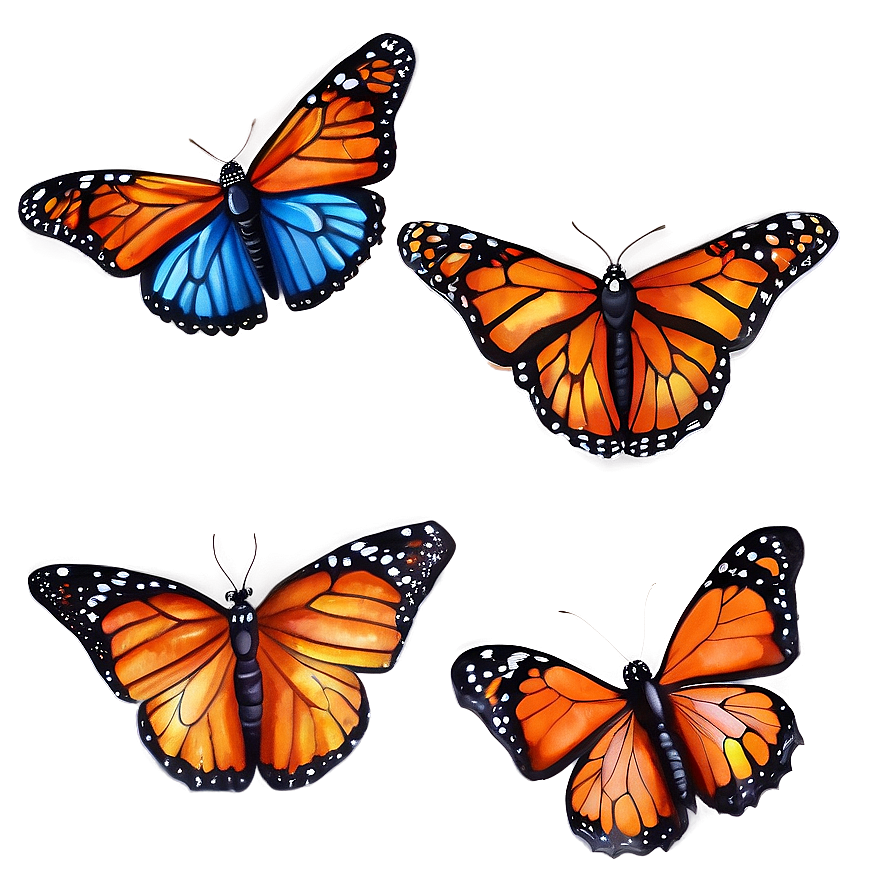 Watercolor Monarch Butterflies Png 51 PNG