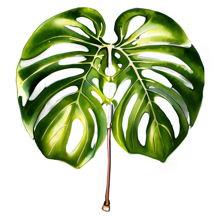 Watercolor Monstera Leaf Png 8 PNG