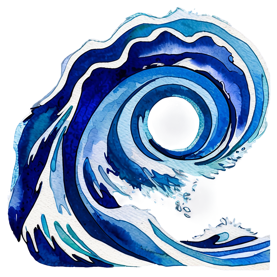 Watercolor Ocean Waves Png 05032024 PNG