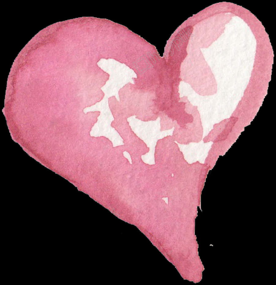 Watercolor Painted Heart PNG