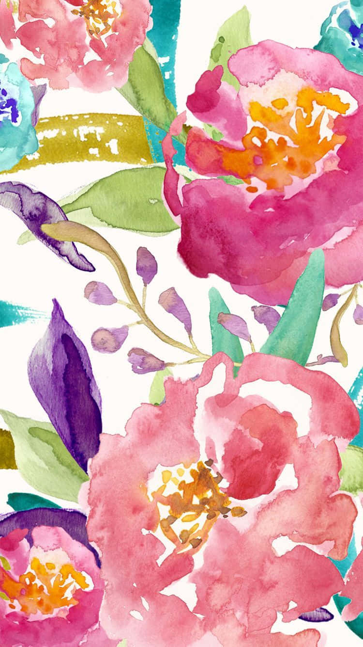 Watercolor Floral Wallpaper Graphic by Fstock · Creative Fabrica