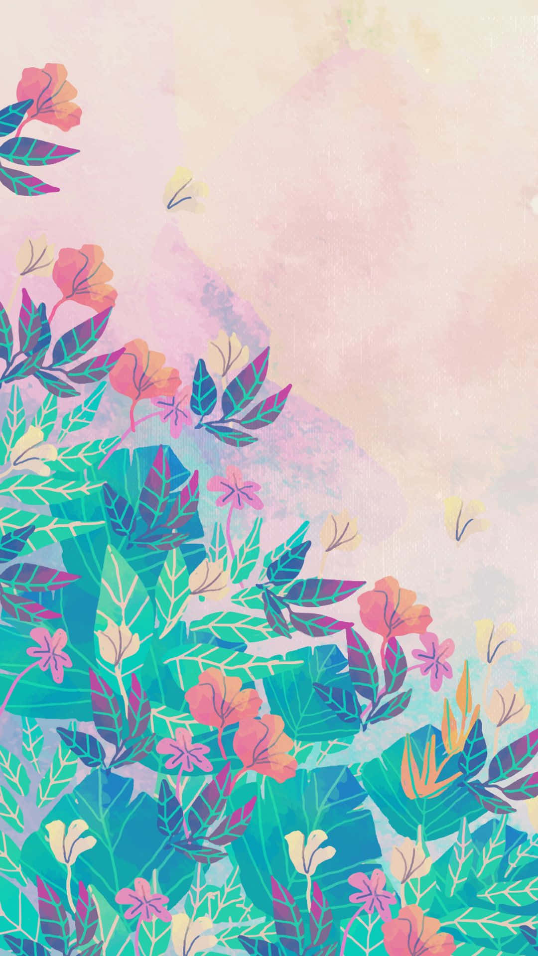 Captivating Watercolor Painting on an iPhone Wallpaper