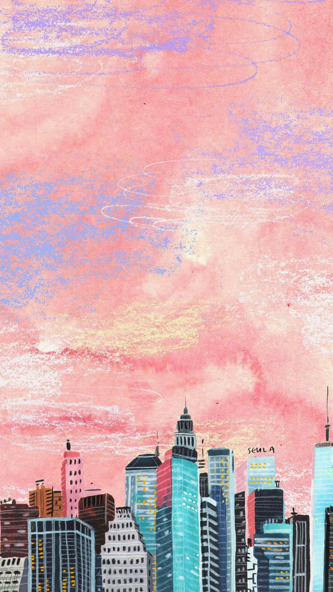 Dreamy Watercolor Painting for iPhone Wallpaper