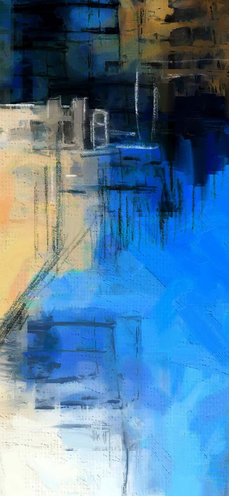 Ettljust Och Färgglatt Aquarellmålning Av En Overklig Landskap, Perfekt För En Iphone Bakgrundsbild. Wallpaper