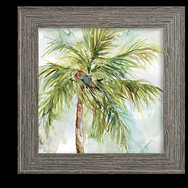 Watercolor Palm Tree Artwork PNG