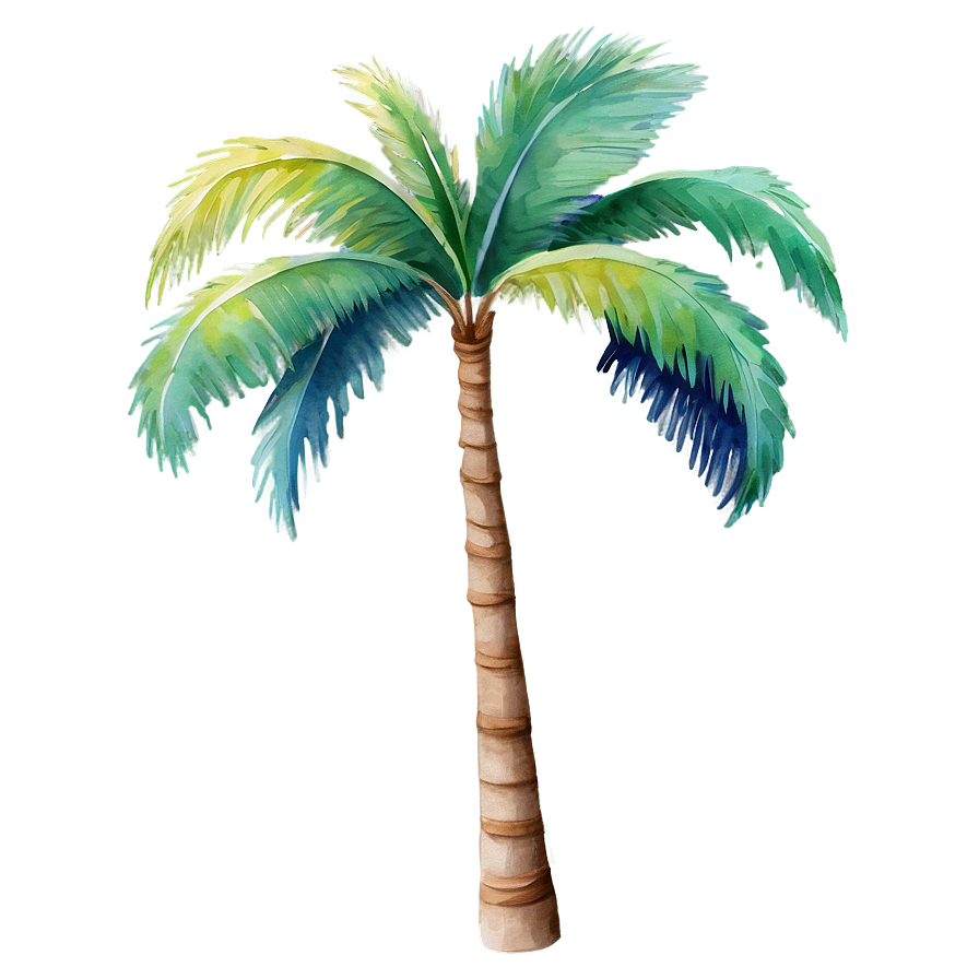 Download Watercolor Palm Tree Png Cks64 | Wallpapers.com