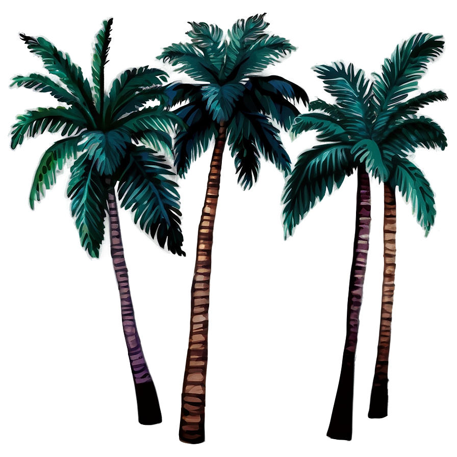 Watercolor Palm Trees Png 34 PNG