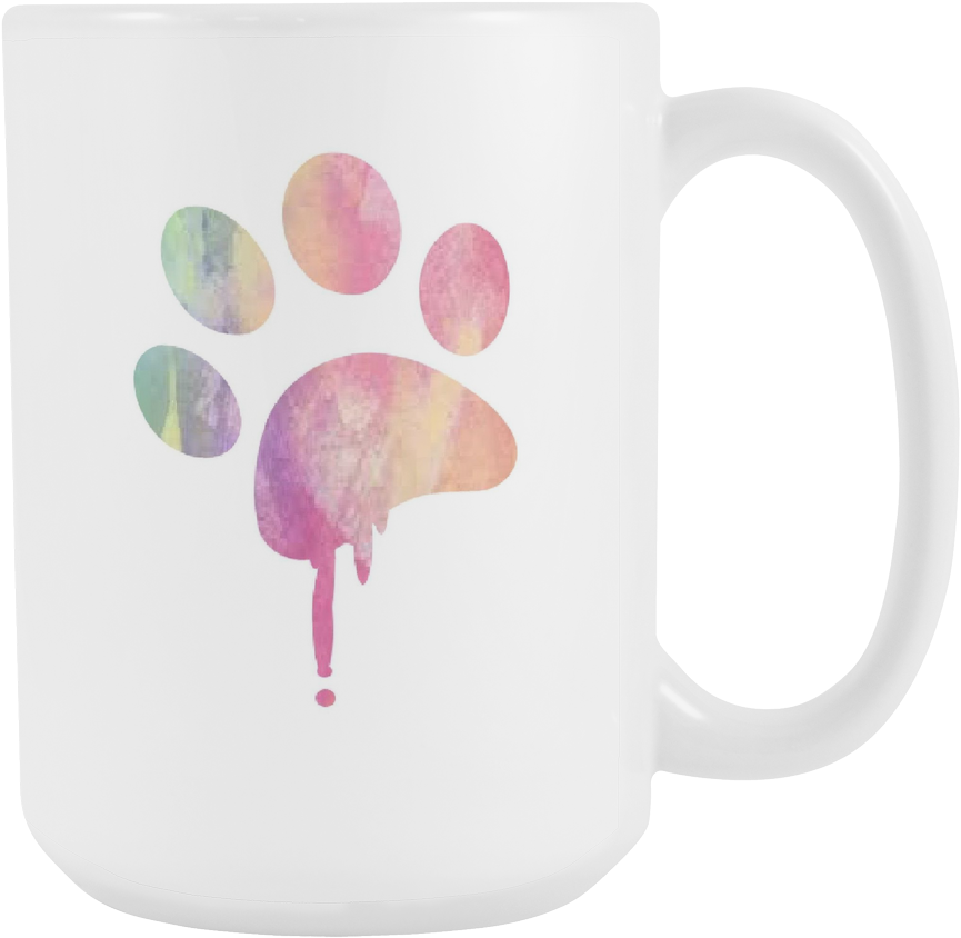 Watercolor Paw Print Mug PNG