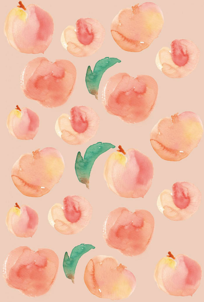 Tranquil Peach Color Aesthetic Watercolor Wallpaper