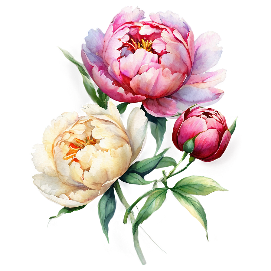 Download Watercolor Peonies Graphic Png 05252024 | Wallpapers.com