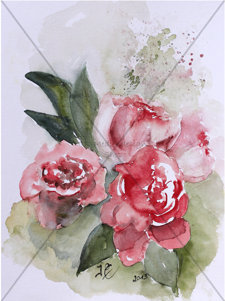 Watercolor Peony Artwork2013 PNG