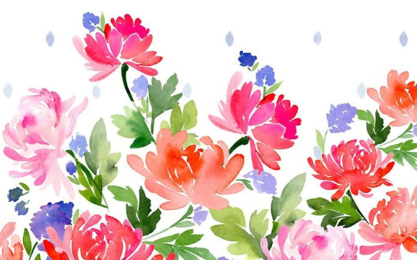 "A beautiful watercolor painting depicting blooming life."