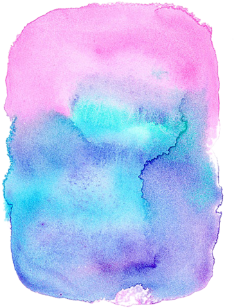 Watercolor Pink Blue Gradient Sticker PNG