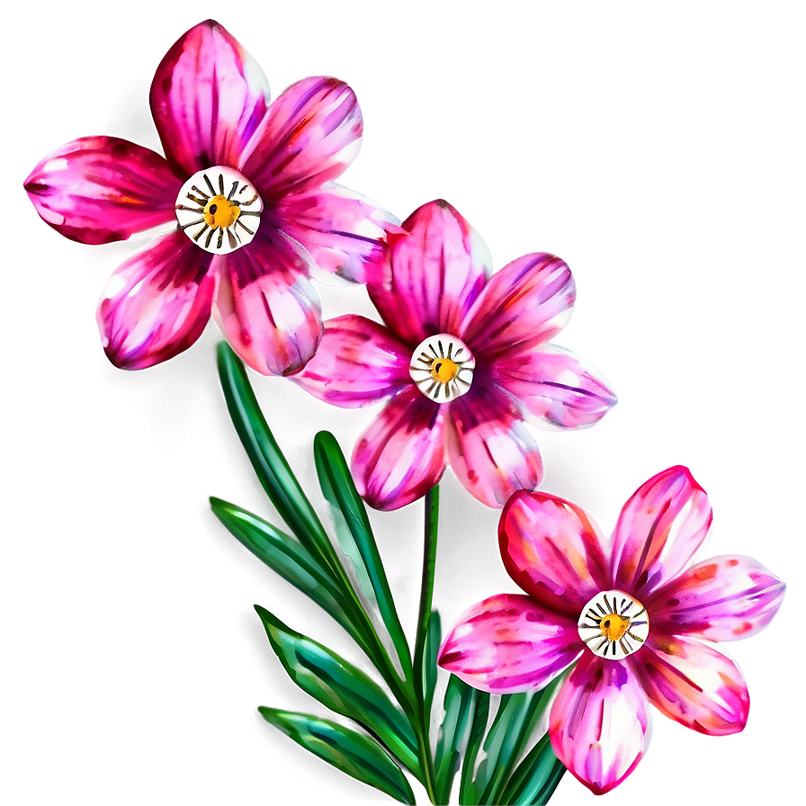 Watercolor Pink Flowers Png 37 PNG