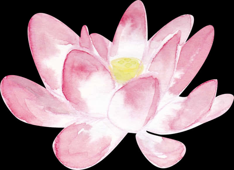 Watercolor Pink Lotus Flower PNG