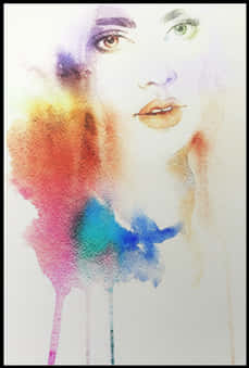 Watercolor Portrait Abstract Art PNG