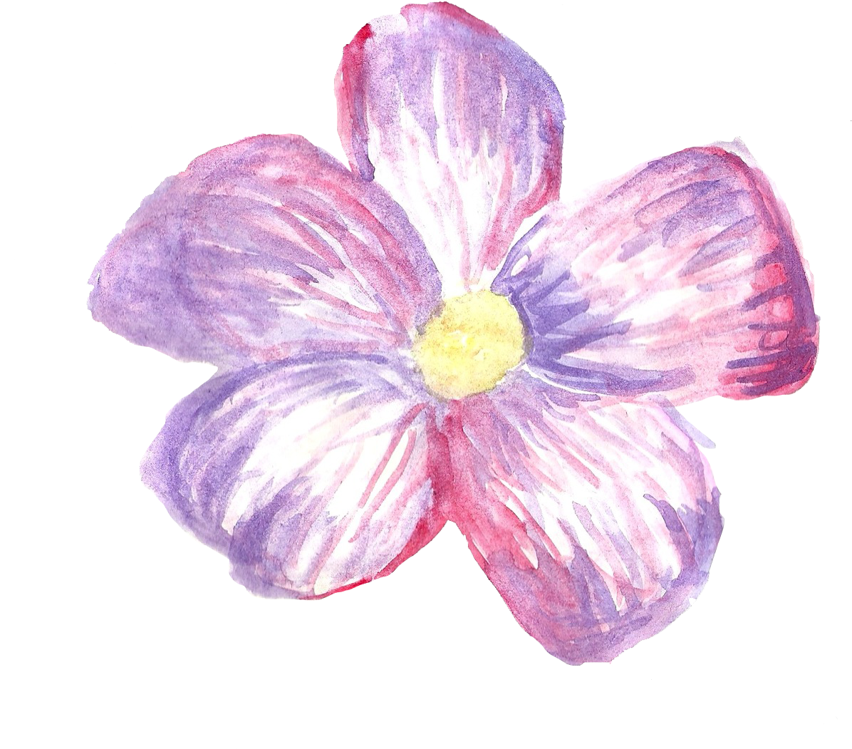 Watercolor Purple Flower Artwork PNG