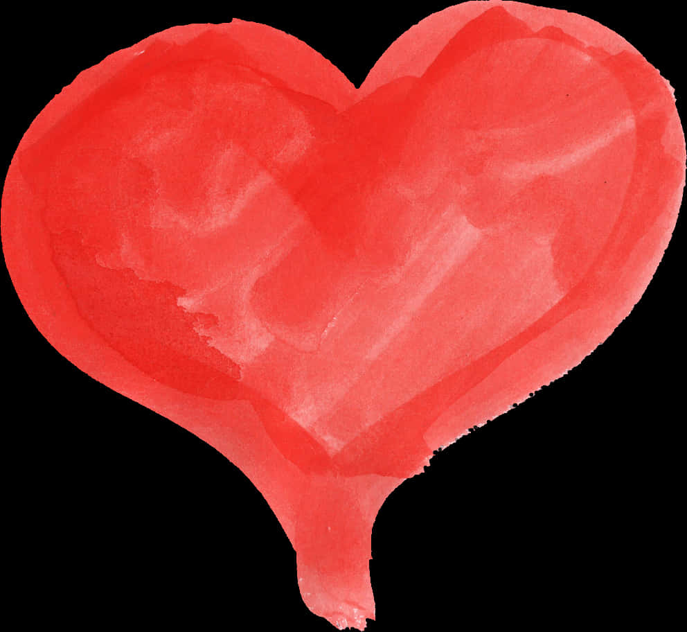 Watercolor Red Heart Transparent Background PNG