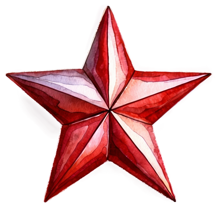 Watercolor Red Star Png 05232024 PNG