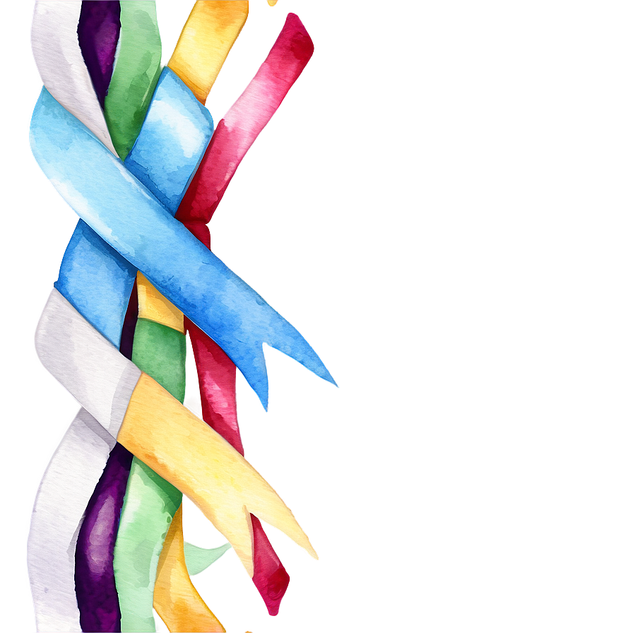 Watercolor Ribbon Art Png 06242024 PNG