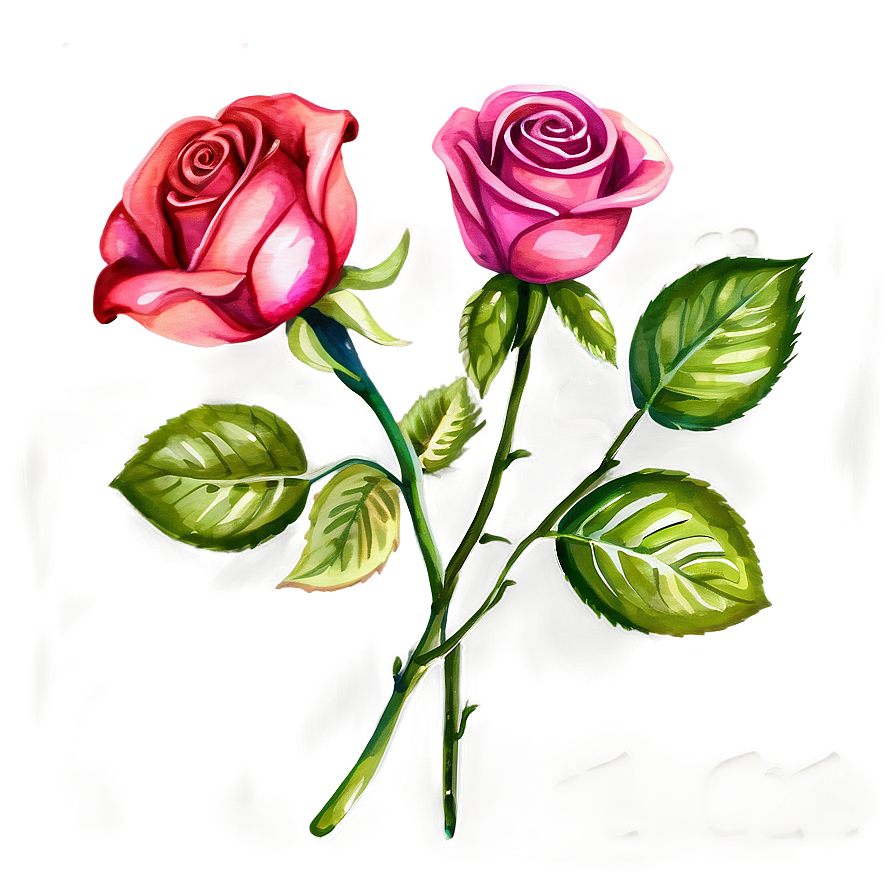 Watercolor Rose Clipart Png Ivt70 PNG