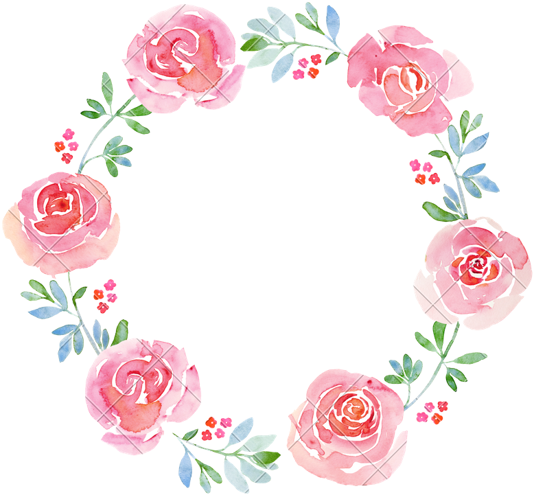 Download Watercolor_ Rose_ Flower_ Wreath | Wallpapers.com