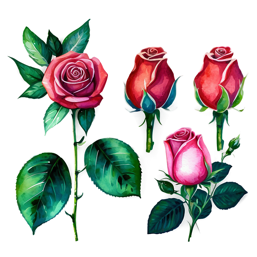 Download Watercolor Roses Collection Png 05252024 | Wallpapers.com