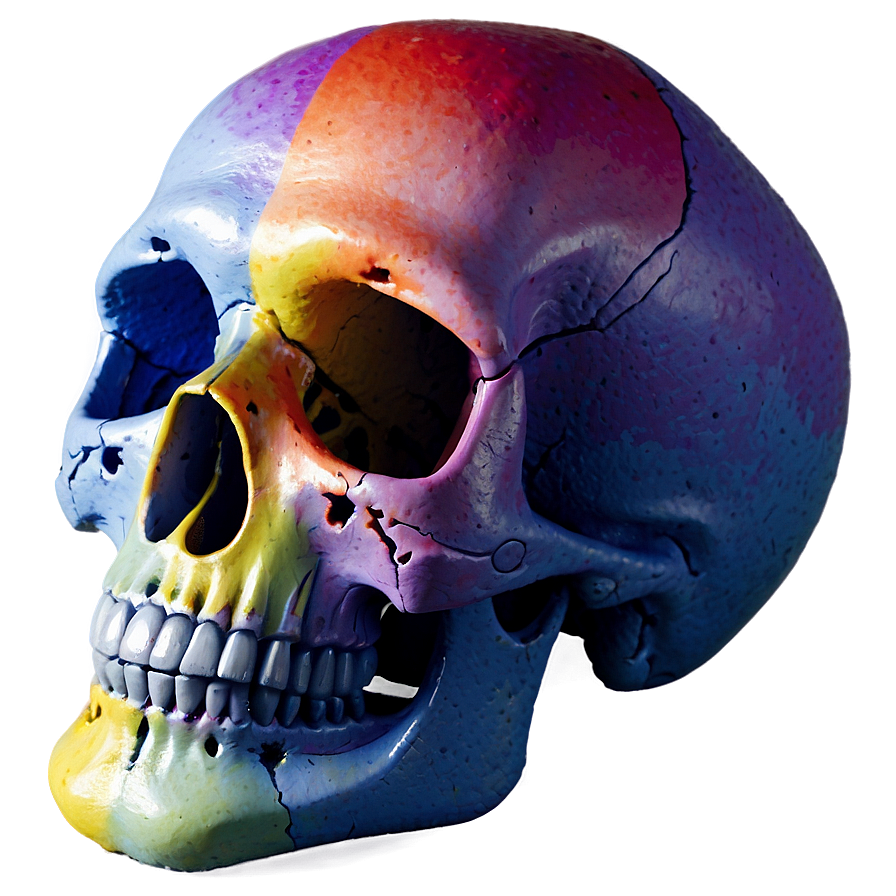 Watercolor Skull Face Effect Png Yxi76 PNG