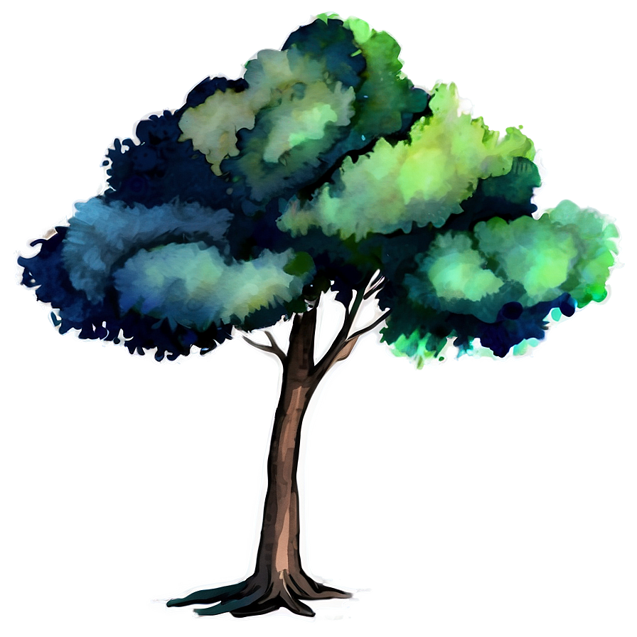 Watercolor Small Tree Png Ptf PNG