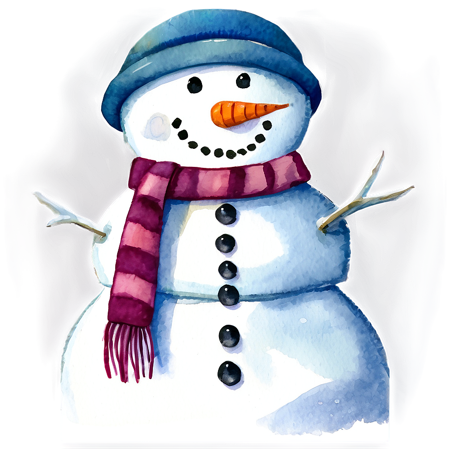 Watercolor Snowman Painting Png Wdg46 PNG