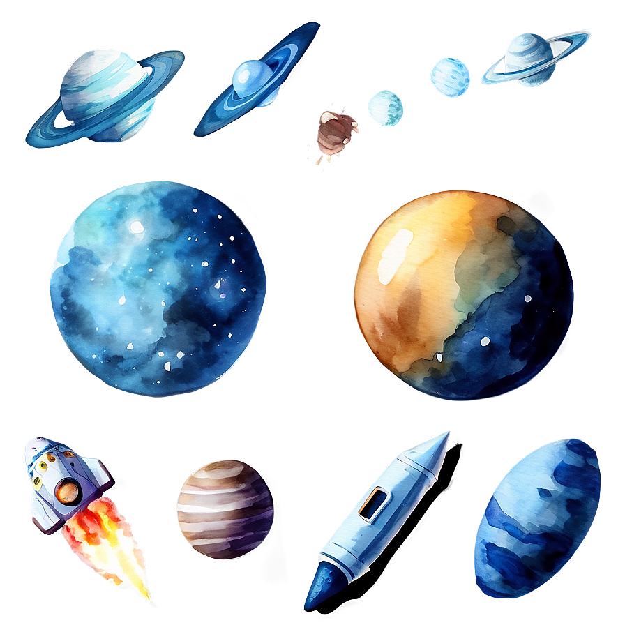 Watercolor Space Elements Png 53 PNG