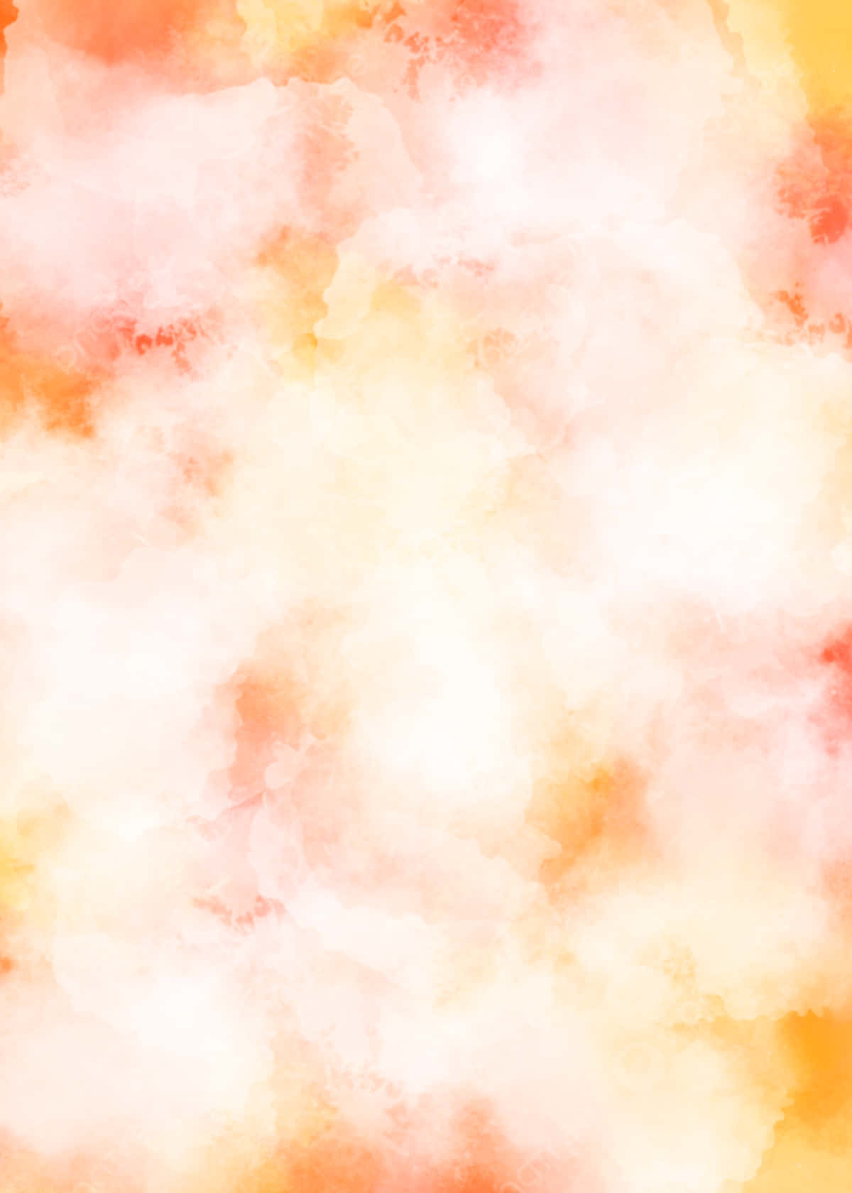 Watercolor Background With Orange And Yellow Clouds
