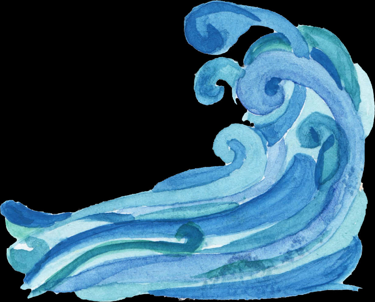 Watercolor Wave Artwork PNG