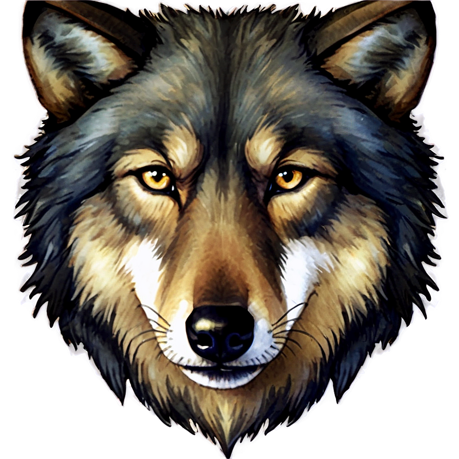 Watercolor Wolf Painting Png Teu PNG