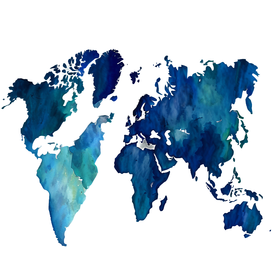 Download Watercolor World Map Png Ppo18 | Wallpapers.com